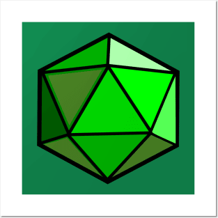 D20 Polyhedral Dice - Green Posters and Art